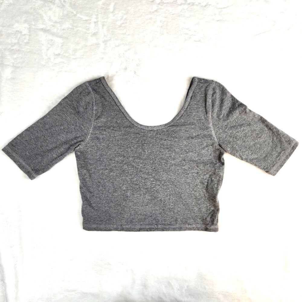 3/$25 Bethany Mota Gray 1/2 Sleeve Crop Top Sz M